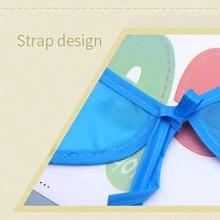 1pc Deep Pink Sleeve Bear Baby Feeding Bib, Unisex Waterproof Eva Children Painting Apron, Spring And Autumn