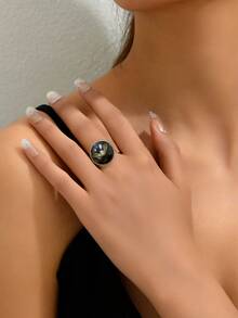 1只簡約設計的聖誕/萬聖節骷髏、蝙蝠可打開且可調節戒指,感恩節/舞會/聚會裝扮首飾配件,是給朋友的理想禮物