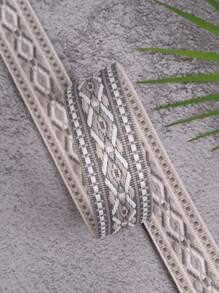 1pc Adjustable Gray Embroidered Bag Strap For Handbag Wallet Crossbody Bag Fashionable And Durable Bag Accessories DIY Accessories Adjustable Replacement Shoulder Strap Stylish Durable Bag Present
