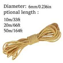 33/66ft Jute Rope Cat Scratching Post: Refurbish Your Furniture & Keep Your Cat Entertained! - Multicolor - View 2