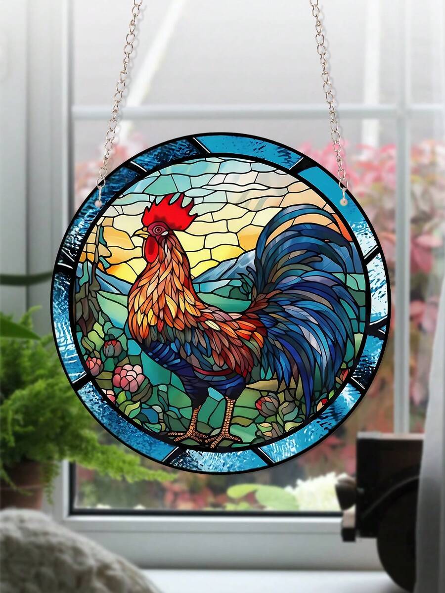 1 Miếng Duy nhất 3D Acrylic Gà trống Cửa sổ Treo : Hoàn hảo Quà sinh nhật Đối với Mẹ , , Giáo viên Hoặc - Nhiều màu - Xem 1