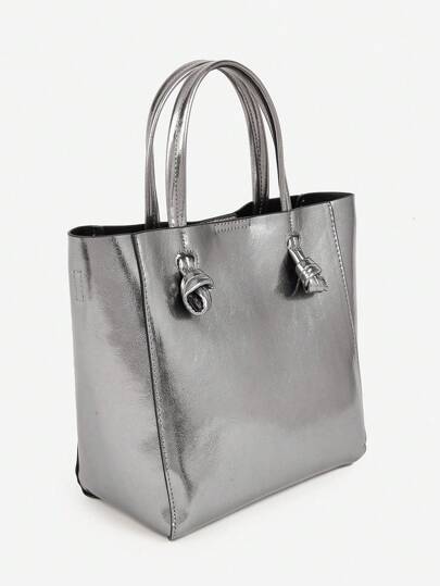 New Avant-Garde Fashion Metal Leather Magnetic Closure Lightweight Commuter Handbag, Punk Y2K Crossbody Bag, Suitable For Styling And Daily Outing