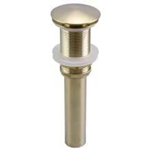 厨房和浴室水槽排水管，全铜拉丝金水槽排水配件，水槽管道配件，弹跳式排水器，浴室用品 - 金色 - 查看 1