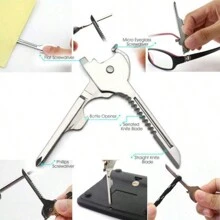 1pc Utili-Key 6 In 1 Chain Screwdriver Opener, Knife, Stainless Steel Mini Multi-Tool EDC Hot, Mini Bottle Opener Chain Tool, Multifunctional Tool
