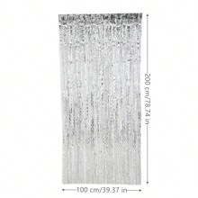 Wavy Tinsel Foil Fringe Curtain Photo Booth Props For Mermaid Birthday Under The Sea Party Decorations (3.2 Ft X 6.6 Ft Silvery),Christmas
