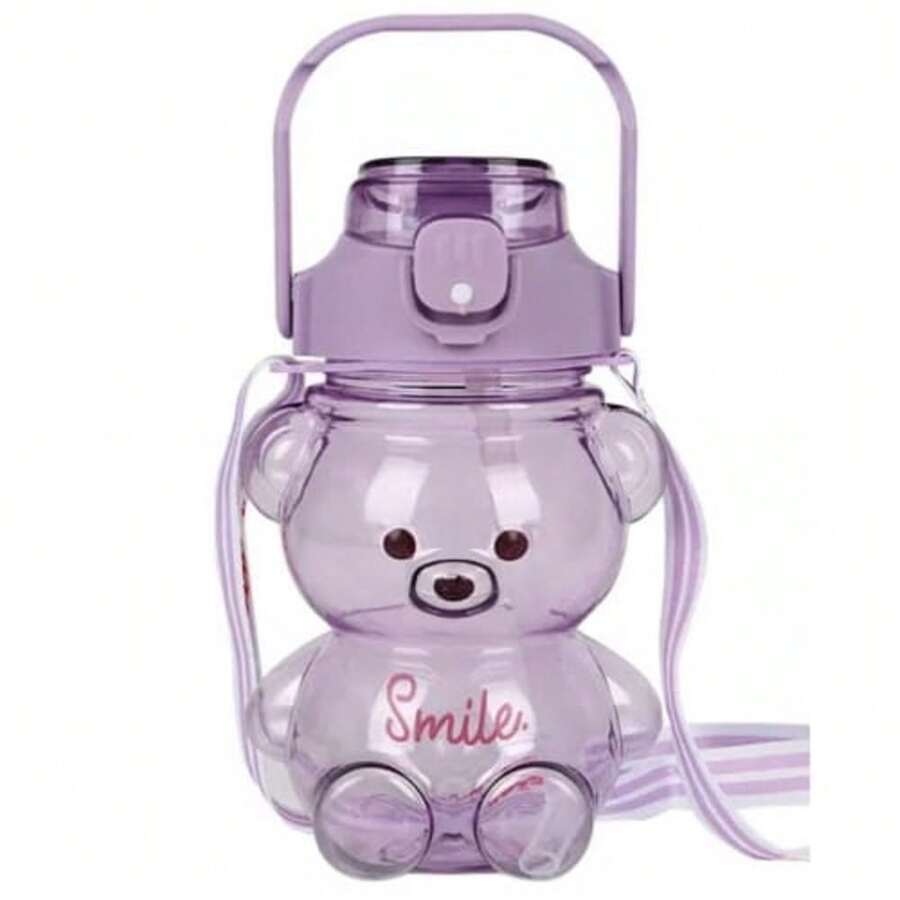 Vaso Cantimplora Diseño Kawaii Botella de Agua Portátil - Morado - Ver 1