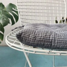 New Arrival Solid Color Heavyweight Corn Kernels Plush Seat Cushion - Grey - View 4