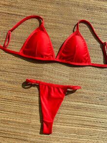 Women Bikini Sets - 紅色 - 查看 2