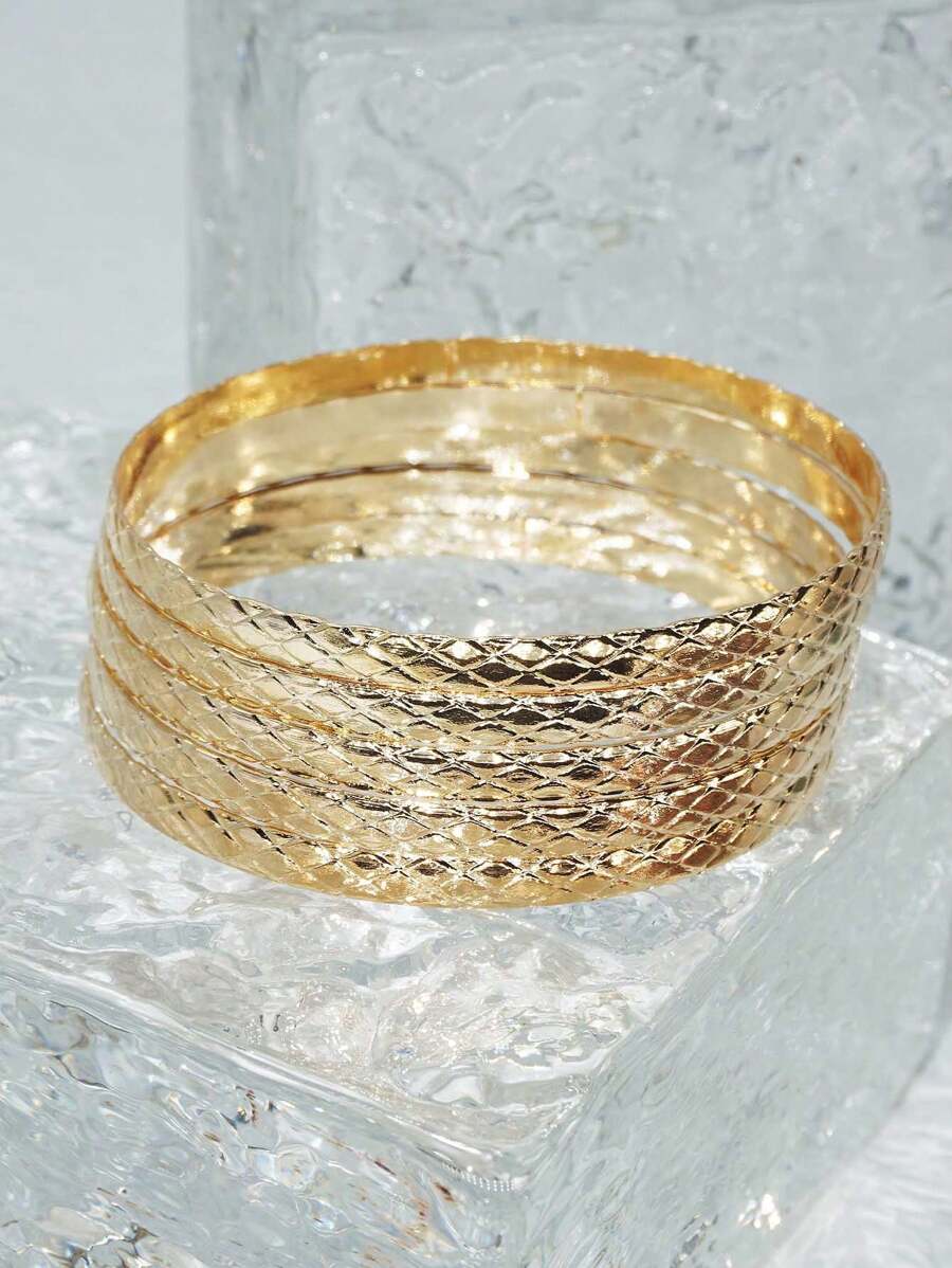 Unisex-mode-e-commerce-armband Aus Eisenlegierung Im Europäischen Und Amerikanischen Stil Mit Geometrischem, Rautenförmigem Schlangenschuppenmuster, Geeignet Für Den Täglichen Gebrauch Für Frauen Und Männer