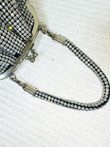 JIOMAY Diamond Shell Bag Wedding Party Chain Clip Handbag Comes With Diamond Hardware - Silver - View 8