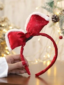 1條紅色蝴蝶結頭帶,可愛時尚,適用於新年、聖誕節、生日派對等場合