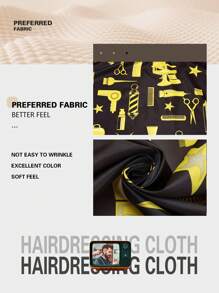 Oil-Proof Retro Style Hairdressing Apron & Wrap Cloth For Professional Hair Salon Use,Hair Tools,Hair Products And Accessories For Barber Salon Beauty Travel Essentials,Slick Back Brush,Barber Accessories,Hair Dryer - Multicolor - View 7