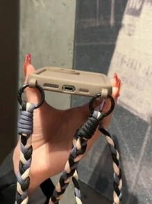 1 Stück Handyhülle mit integriertem Aufhängeloch, handgeknotetes Seil, Rundumschutz, kompatibel mit iPhone 15/15 Pro/15 Pro Max/15 Plus/11/12/13/14/Xs/Xr/11 Pro/11 Pro Max/12 Pro/12 Pro Max/13 Pro/13 Pro Max/14 Pro/14 Pro Max/14 Plus/7 Plus/8 Plus/8/Se2