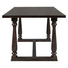 6-Piece Retro Style Dining Set with 4 Upholstered Dining Chairs and 1 Bench, Wood Kitchen Table and Chair with Special-Shaped Legs and Foam-Covered Seat Backs&Cushions - 濃縮咖啡 - 查看 8
