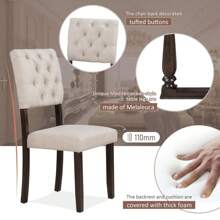6-Piece Retro Style Dining Set with 4 Upholstered Dining Chairs and 1 Bench, Wood Kitchen Table and Chair with Special-Shaped Legs and Foam-Covered Seat Backs&Cushions - 濃縮咖啡 - 查看 6