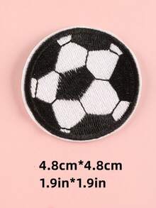 3入組足球形刺繡燙貼貼片,適用於diy服裝、帽子、袋子、鞋子、手機殼裝飾
