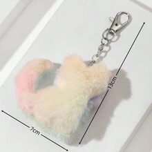 1個可愛漸變色毛茸茸貓形鑰匙扣吊飾 - 彩色 - 查看 4