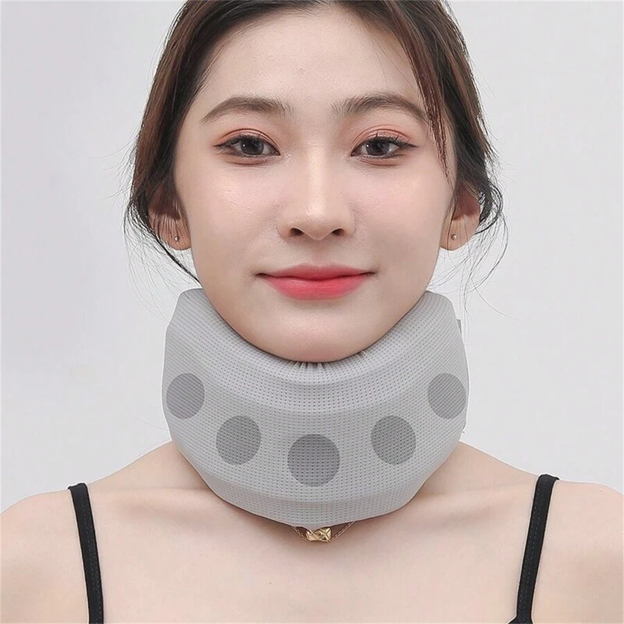 1pc Neck Support Brace With Portable Travel Neck Spine Fixation Support And Anti-forward Head Posture For Neck Protection, Includes A Washable Sleeve - Grey - View 1