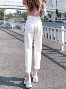 Women Jeans - 白色 - 查看 2