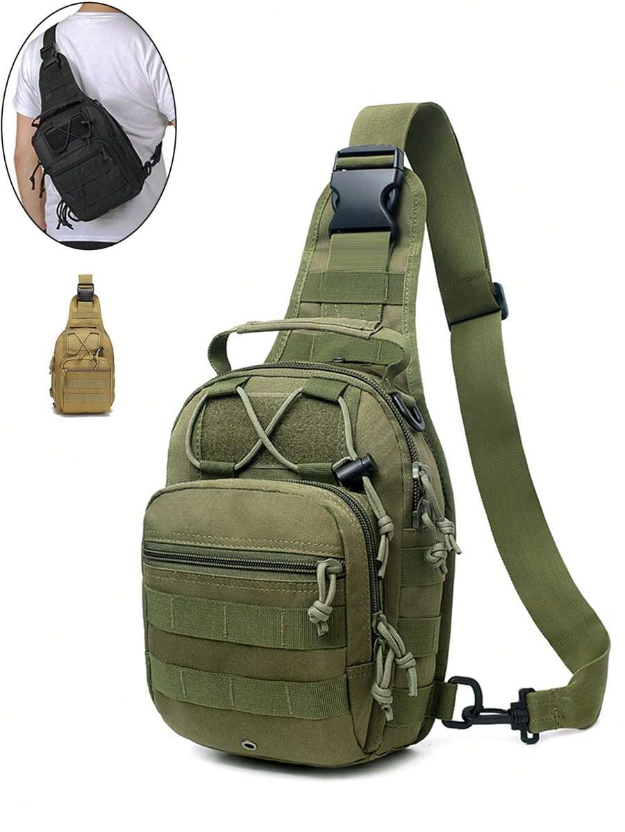 男士斜挎包吊索後背包肩膀胸包旅行戶外運動爬男性信使側斜挎包男士斜挎包吊索後背包肩膀胸包郵差包多用途野營遠足旅行戶外運動爬尼龍帶可調整肩帶適用於男性男孩