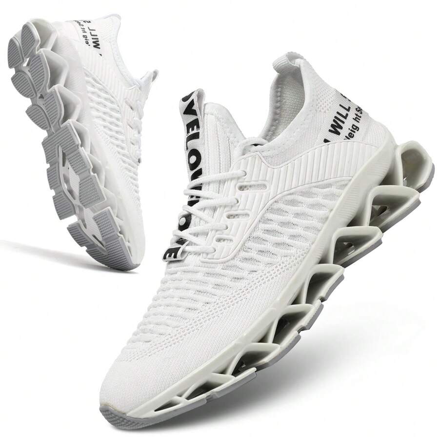 Women's Fashion Sneakers Running Shoes Non Slip Tennis Shoes Athletic Walking Blade Gym Sports Shoes - 白色 - 查看 1