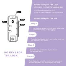 Travelhouse 3 Piece Luggage Sets, Lightweight Suitcase With Two Hooks, 360° Spinner Wheels, TSA Lock, (20/24/28) - 淺紫色 - 查看 4