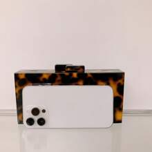 Leopard Print Clutch Bag With Chain Strap, Suitable For  Party, Banquet Or Night Out - Multicolor - View 7
