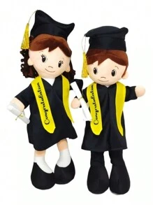 Plush Graduation Dolls - Black - View 1