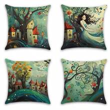 4件套時尚裝飾抱枕套,沙發靠墊套,室外靠墊,適用於沙發,臥椅,床,椅子 - 3 - 查看 1