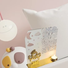 Guardian Angel Baptism Souvenir Centerpiece Gift Mdf Wood - Apricot - View 4