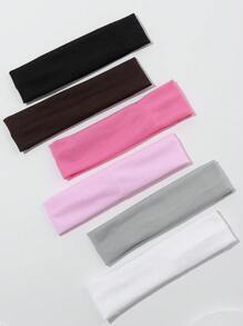 6pcs/Set Girls' Multicolor Wide Headbands, Suitable For Daily Wear - Multicolor - View 2