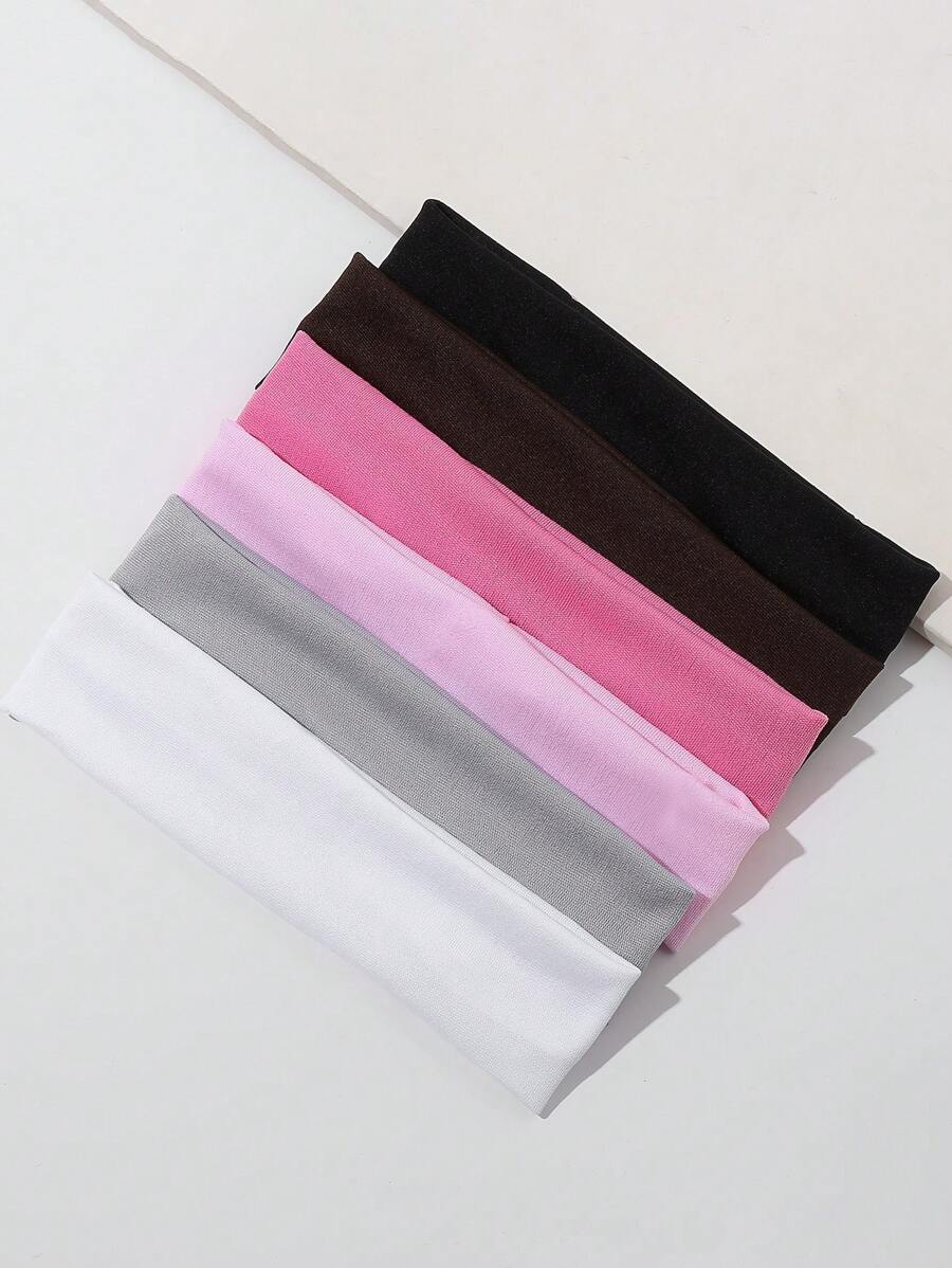 6pcs/Set Girls' Multicolor Wide Headbands, Suitable For Daily Wear - Multicolor - View 1