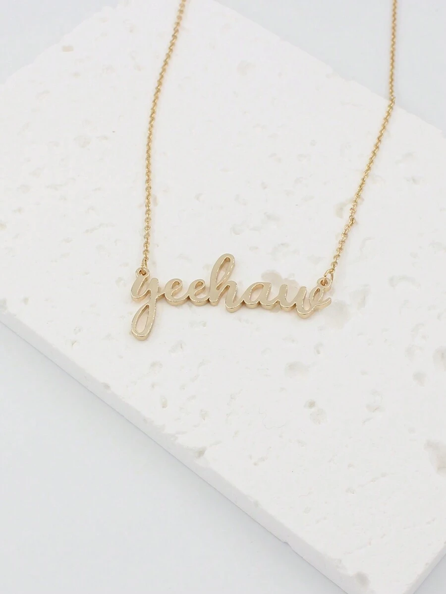 European And American Fashion Western Cowboy Yeehaw Letter Necklace