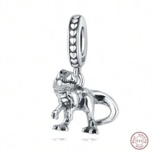 全新个性化定制 100% 925 纯银动物系列串珠吊坠，包含大象、霸王龙和独角兽造型。非常适合制作手链、项链 DIY 或作为奢华礼物。
