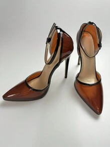 Zapatos De Mujer De Moda Con Tacones Altos De Pvc En Marrón - Marrón - Ver 6