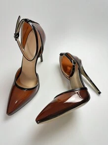 Zapatos De Mujer De Moda Con Tacones Altos De Pvc En Marrón - Marrón - Ver 7