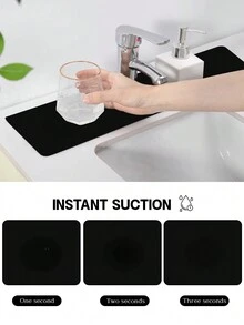 1pc Tulip Pattern, Bibcock Water Absorption Pad, Drainage Pad, Kitchen, Bathroom Sink, Table Top, Drainage Pad, And Cuttable Quick-Drying Pad  Sink Faucet Draining Mat, Dining Table Pad, Bathroom Diatom Mud Absorbent Pad, Countertop Non-Slip And Mildew-Proof Mat For HomeSplash Guard For Sink Faucet, Super Absorbent Fast Drying Mat, Sink Gadgets, Splash Guard Behind Faucet Drip Catcher For Bathroom, Sink Mat, Dish Drying Mat, Sponge Holder, Gadgets & Accessories Marble Pattern Diatom Ooze Faucet