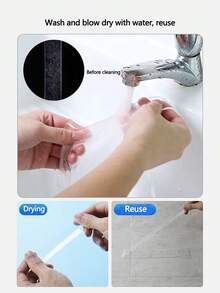 1pc Transparent Thick Double-sided Tape, High Viscosity, Strong Adhesive, Washable, Traceless - Clear - View 4