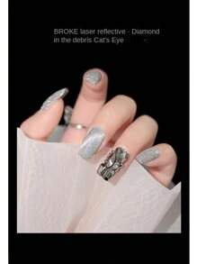 annies 10毫升/1支 全息反光闪粉凝胶指甲油，猫眼凝胶，亮油，半永久磁性猫眼凝胶，适合个人使用及美甲沙龙美甲DIY沙龙女性美甲礼物 - 卡其色 - 查看 7