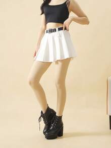 Mujeres mallas de color liso color beige - Beis - Ver 4