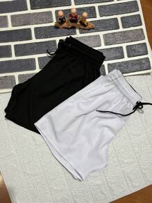 Men Shorts - Black and White - View 4