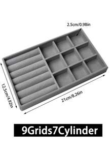 1 件桌面抽屉珠宝收纳盒、项链吊坠手链珠宝展示托盘、戒指耳环珠宝收纳托盘、珠宝托盘、珠宝展示管理器、情人节礼物装饰秋季装饰节日装饰房间装饰家居装饰秋季装饰卧室装饰 - 灰色 - 查看 10