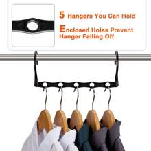 節省空間衣架,衣櫃易收納,省空間衣櫃,省空間襯衫衣架,衣櫃衣架整理器 - 黑色 - 查看 5