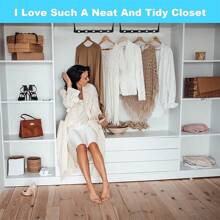 節省空間衣架,衣櫃易收納,省空間衣櫃,省空間襯衫衣架,衣櫃衣架整理器 - 黑色 - 查看 8