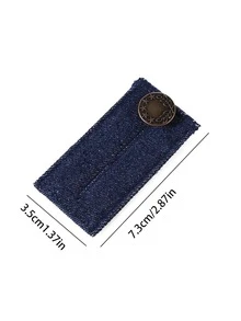 1pc Elastic Pants Extender With Hook For Lengthening Trousers, Universal Size Adjuster - Blue - View 4