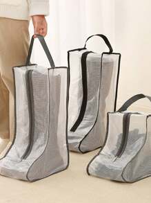 1pc Foldable Non-Woven Fabric Shoe Bag, Portable Dust-Proof Travel Shoe Bag