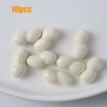 10pcs 2cmPeanut shaped ceramic material DIY hand string beads - Beige - View 1