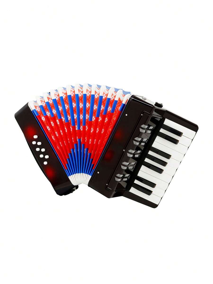 1 Pieza Mini Acordeón De Juguete Con Teclado De Acordeón De 17 Teclas Y 8 Bajo - Multicolor - Ver 1