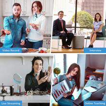 一拖二無線領夾式麥克風帶適配器,適合線上教學、會議、直播、錄製 Vlog 視頻 - 黑色 - 查看 5