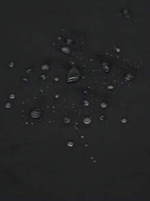 Cazadora deportiva tapeta con botón con cordón con capucha impermeable - Negro - Ver 4